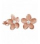 Plated Sterling Silver Plumeria Earrings