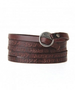 Jenia Engraved Leather Bracelet Multilayer