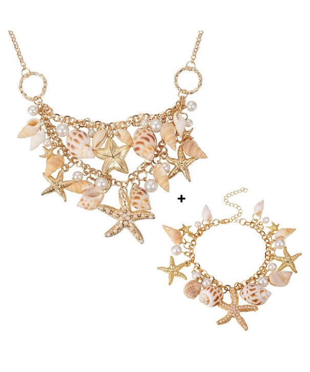 Pandahall Starfish Statement Necklace Bracelets