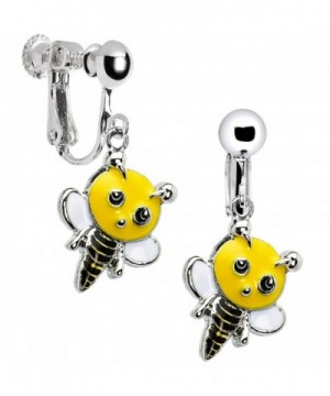 Handcrafted Buzzing Bumble Clip Earrings