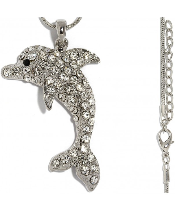 AnsonsImages Necklace Pendant Dolphin Rhinestones