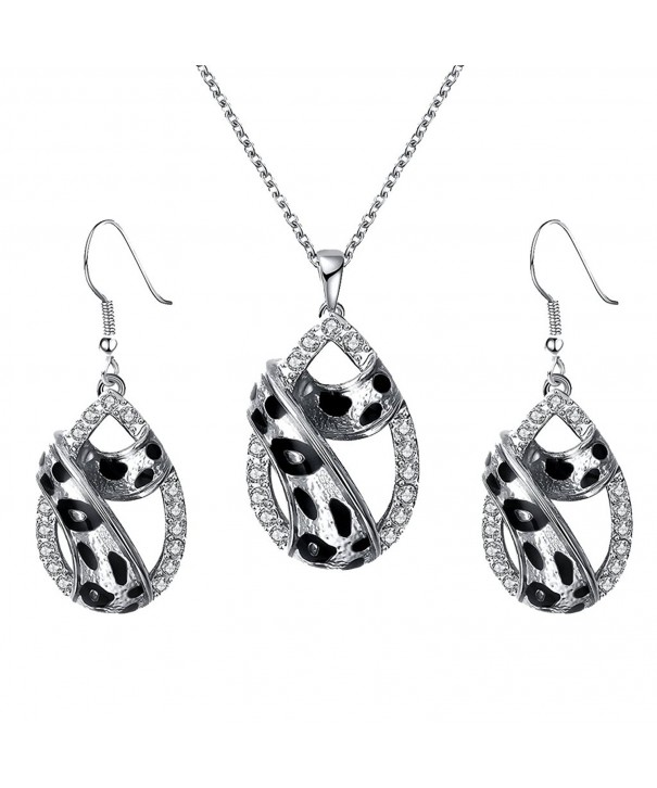 MonkeyJack Rhinestone Teardrop Necklace Earrings