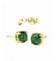 Solitaire Earring Simulated Emerald Sterling