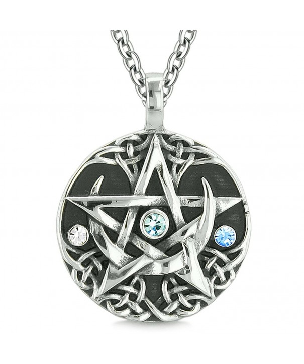 Pentacle Defense Crystals Pentagram Necklace