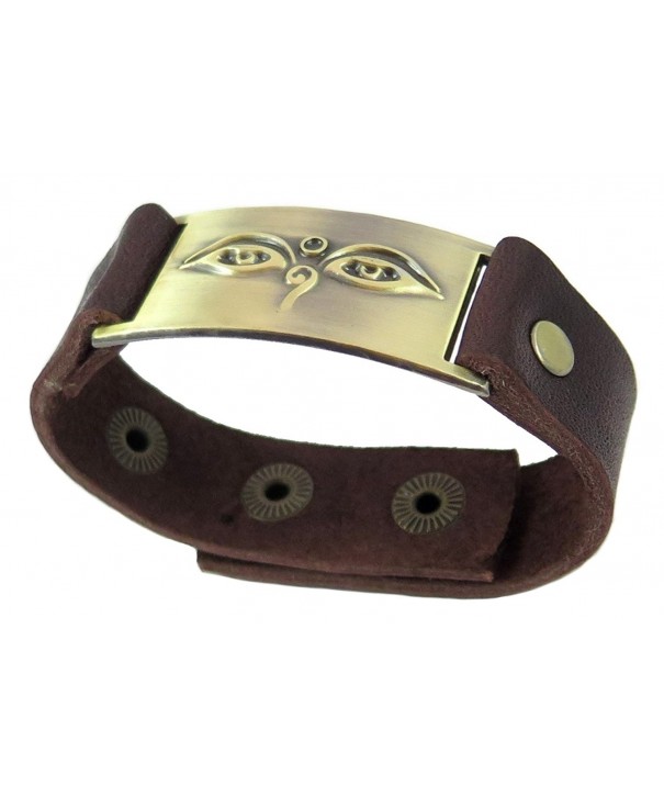 Buddha Eyes Bracelet Leather Adjustable