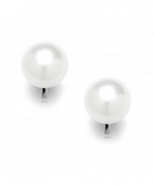 Mariell White Pearl Clip Earrings