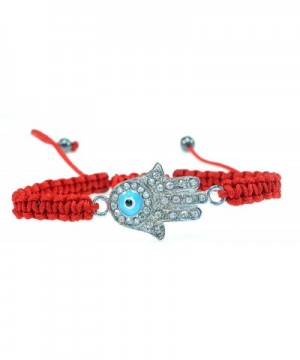 Silvertone Crystal Handmade String Bracelet