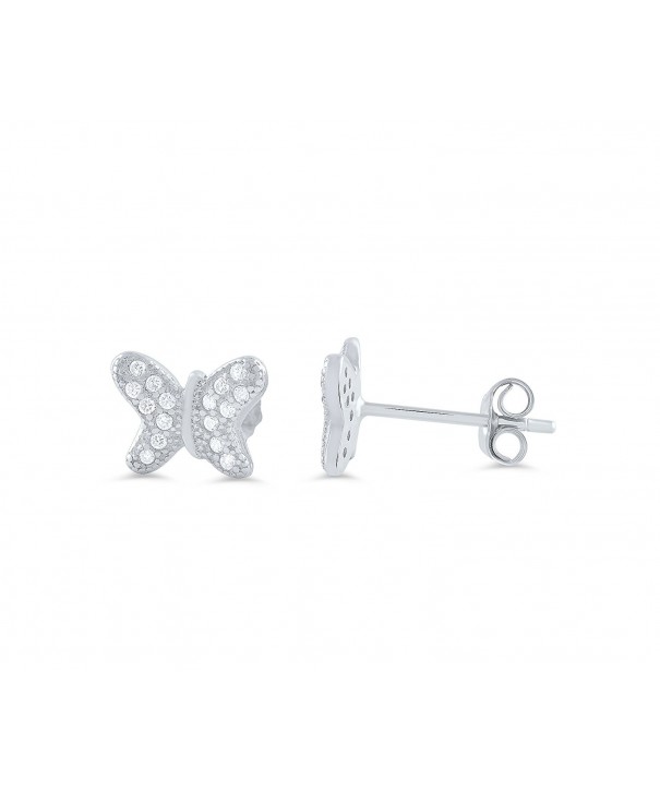 Sterling Silver Butterfly Stud Earrings