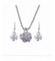Faceted Crystal Pendant Necklace Earrings