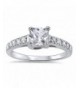 Sterling Silver Princess Solitaire Engagement