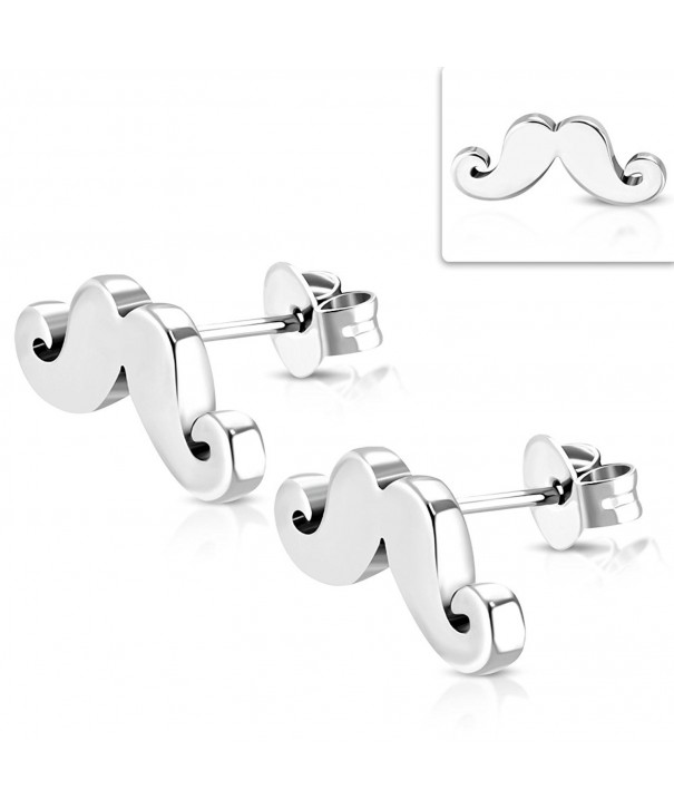 Stainless Steel Mustache Beard Earrings