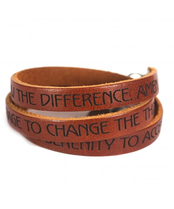 Serenity Prayer Designer Leather Bracelet