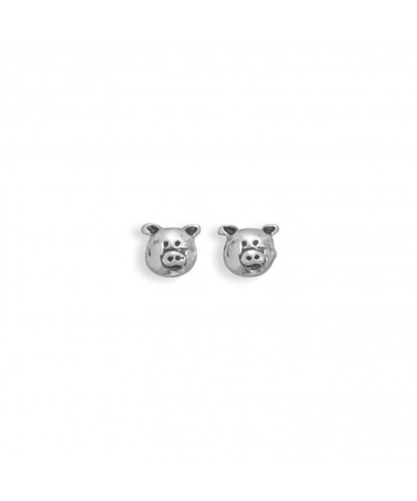 Piggy Face Earrings Sterling Silver