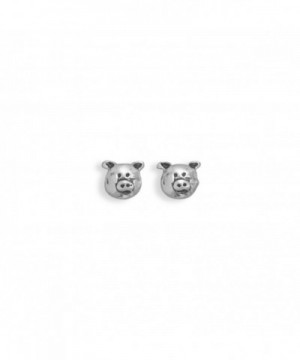 Piggy Face Earrings Sterling Silver