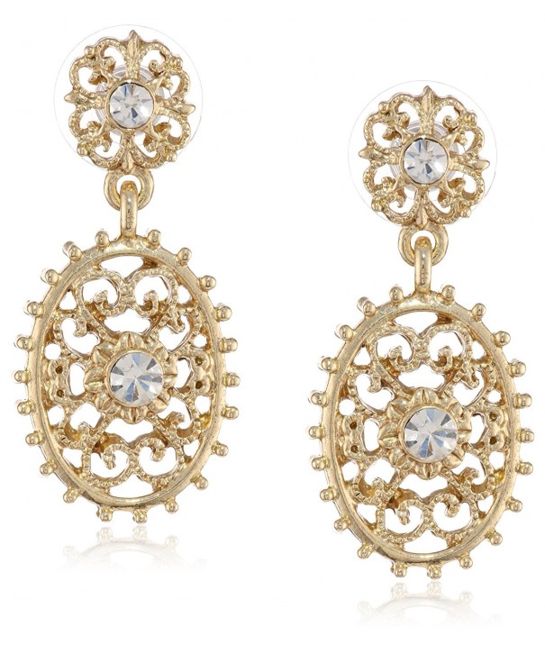 Downton Abbey Gold Tone Filigree Earrings