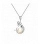 EleQueen Sterling Freshwater Cultured Necklace