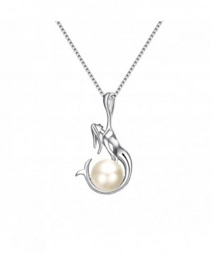 EleQueen Sterling Freshwater Cultured Necklace