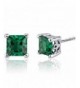 Simulated Emerald Princess Earrings Sterling