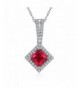 Princess Simulated Necklace Zirconia Sterling