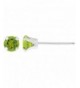 Round Green Peridot Birthstone Earrings