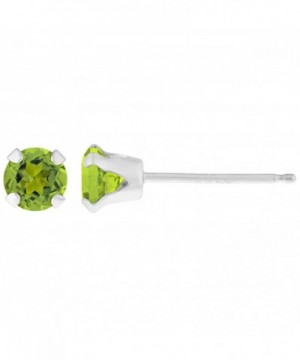 Round Green Peridot Birthstone Earrings