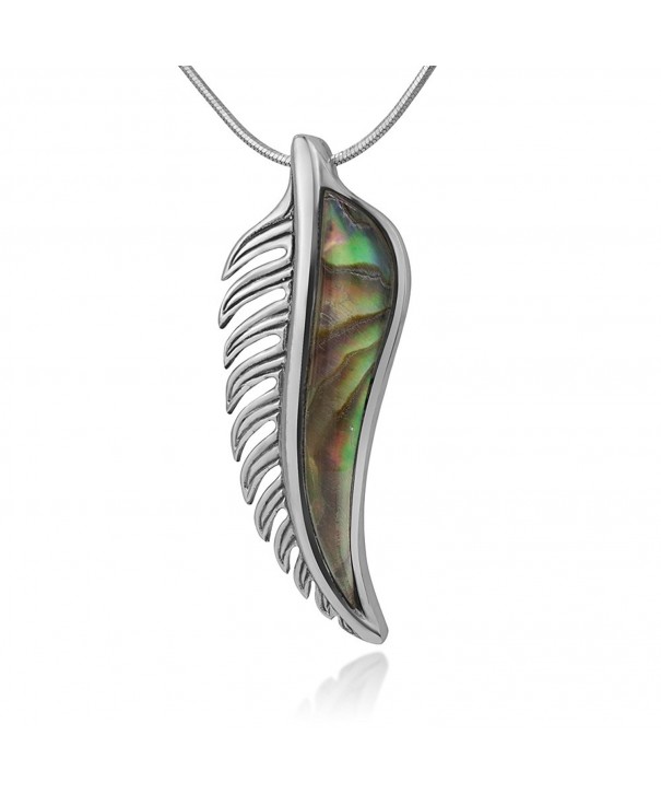 Sterling Natural Abalone Pendant Necklace