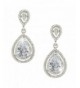 EVER FAITH Silver Tone Teardrop Earrings