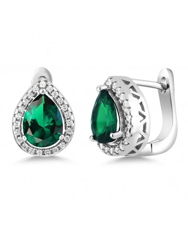 6.50 Ct Pear Shape Green Nano Emerald 925 Sterling Silver Pendant ...
