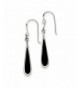 Solid Sterling Silver Black Earrings