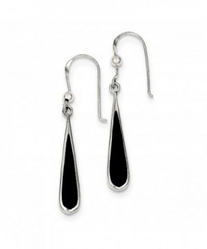 Solid Sterling Silver Black Earrings