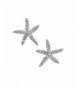 Crystal Colorful Starfish Earrings Silver