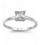 Square Clear Solitaire Sterling Silver