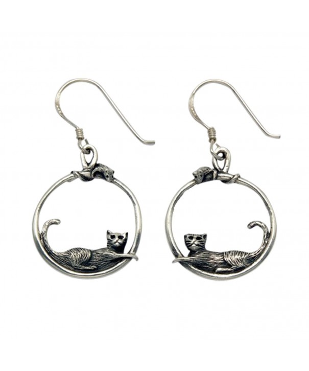 Sterling Silver Hoop Mouse Earrings