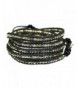 Beautiful Silvertone Goldtone Leather Bracelet