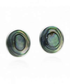 Circular Abalone Sterling Silver Earrings