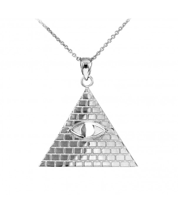 Sterling Pyramid Providence Illuminati Necklace
