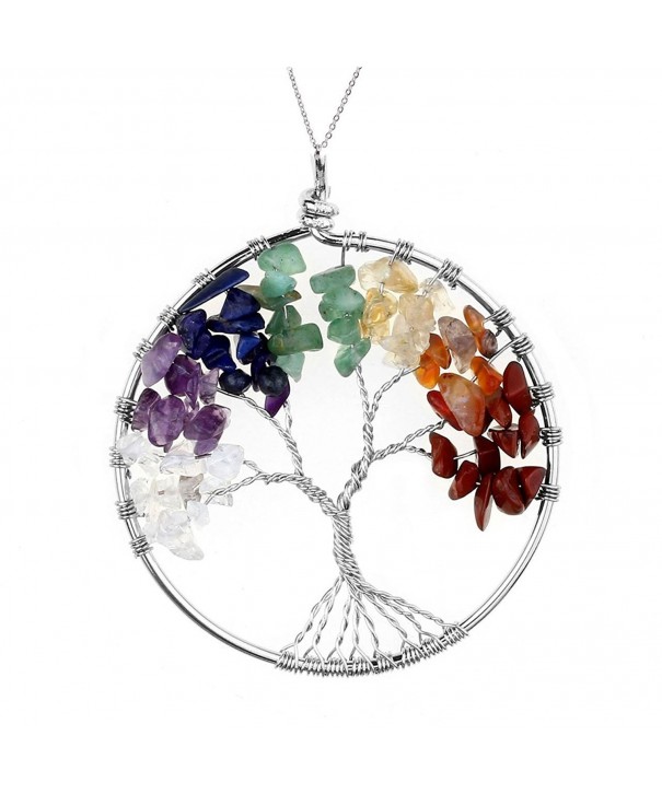 Crystal Pendant Necklace Chakras Gemstone