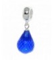 Sterling Silver Dangling Teardrop Crystal