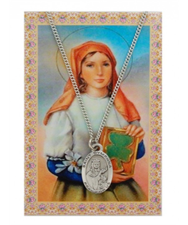 Oval Dymphna Medal Prayer Card