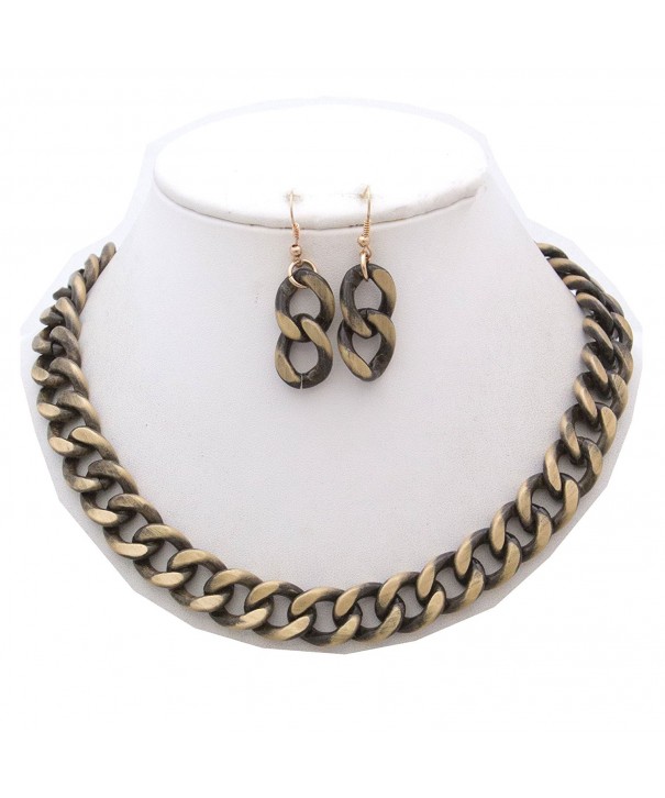 StyleNo1 FASHIONABLE BURNISHED NECKLACE EARRINGS