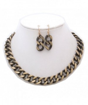 StyleNo1 FASHIONABLE BURNISHED NECKLACE EARRINGS