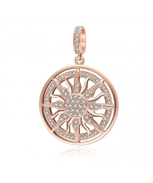 Rose Gold Sun Rhinestone Charms Authentic 925 Sterling Silver Lucky ...