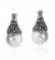 Marcasite Cultured Freshwater Sterling Earrings