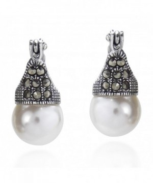 Marcasite Cultured Freshwater Sterling Earrings