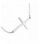 Sterling Polished Sideways Pendant Necklace