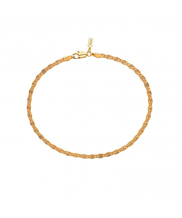 Yellow Plated Scroll Anklet Bracelet