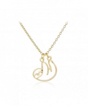 Gold Silver Sloth Charm Necklace