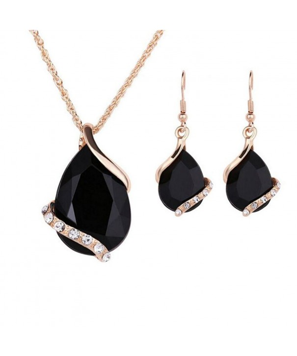 Ezing Crystal Pendant Necklace Earring