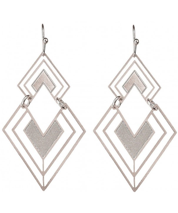 Rain Silver Tone Geometric Triangle Earrings