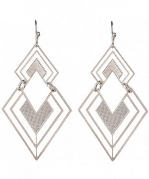 Rain Silver Tone Geometric Triangle Earrings